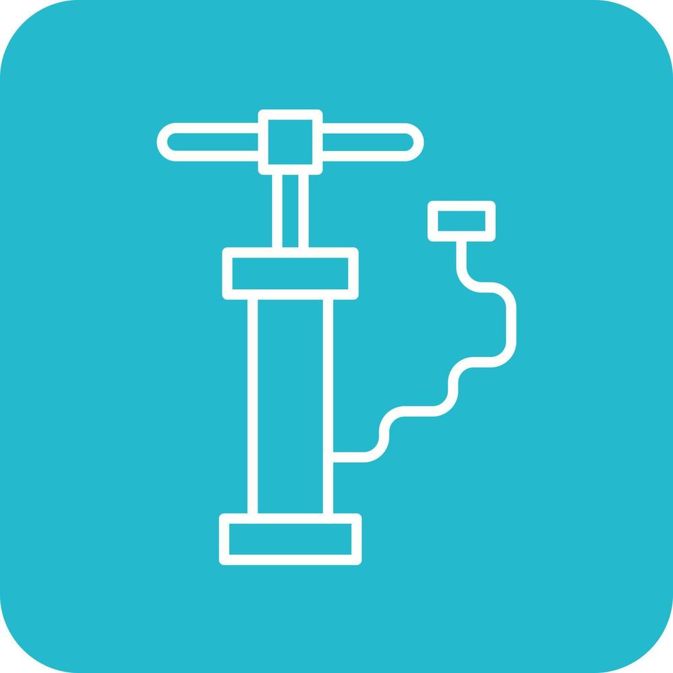 Hand Pump Line Round Corner Background Icons vector
