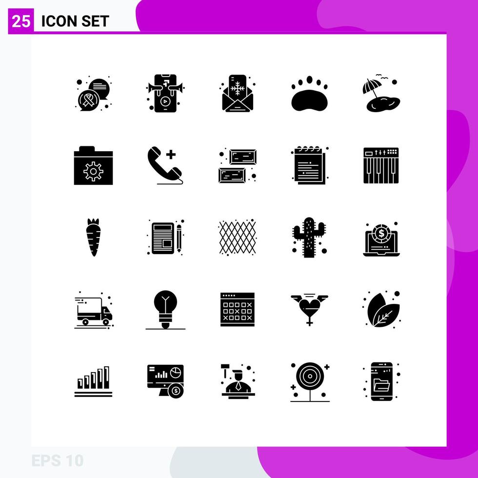 User Interface Pack of 25 Basic Solid Glyphs of palm zoology christmas science education Editable Vector Design Elements