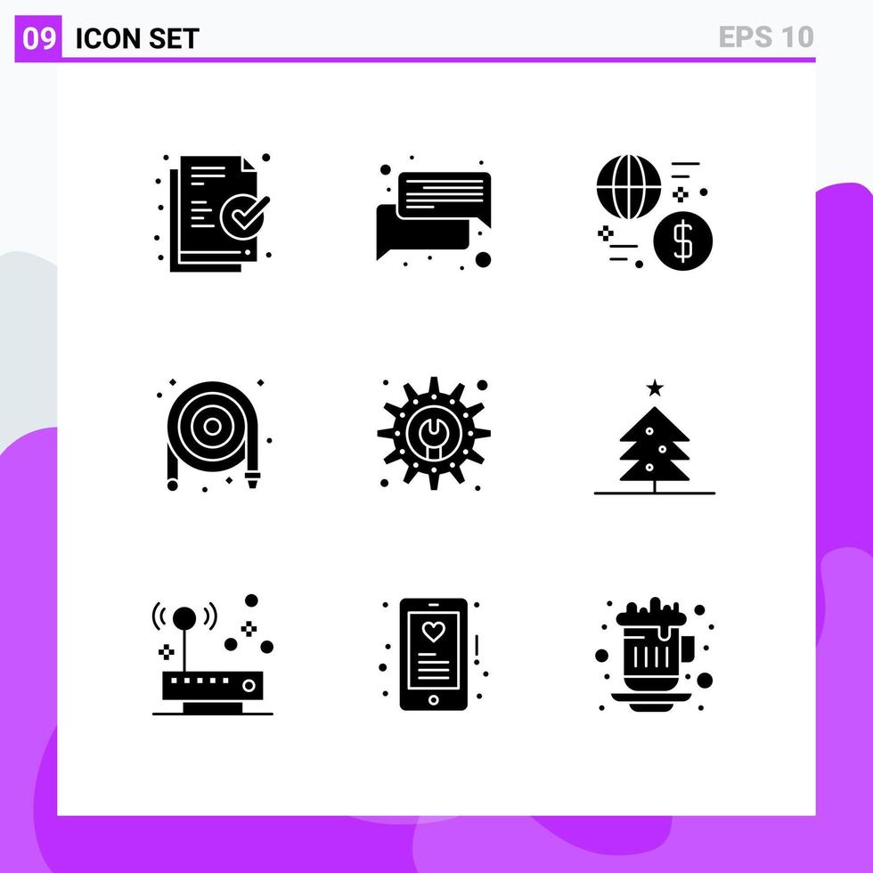 9 Creative Icons Modern Signs and Symbols of gear plumbing exchange plumber hose Editable Vector Design Elements