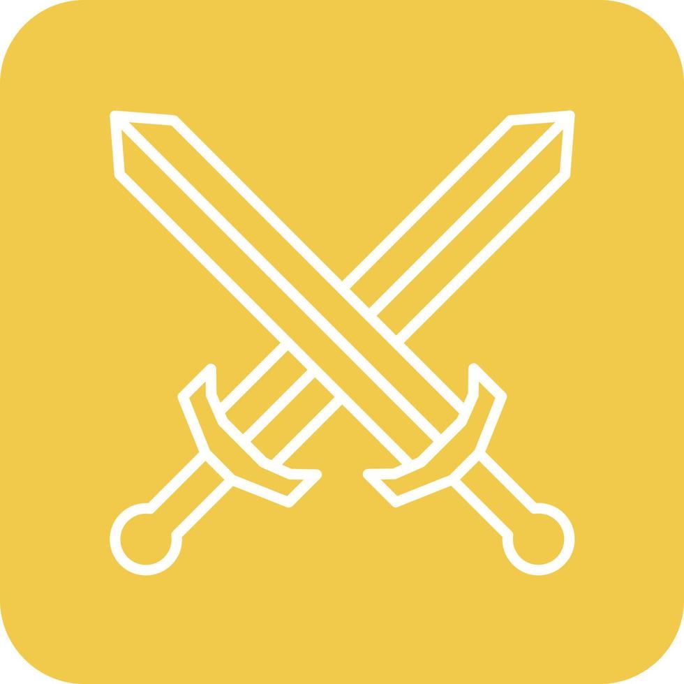 Swords Line Round Corner Background Icons vector