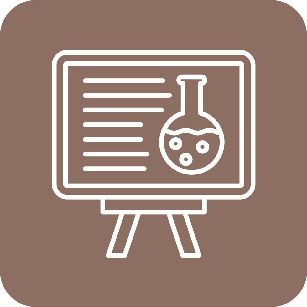 Chemistry Lecture Line Round Corner Background Icons vector