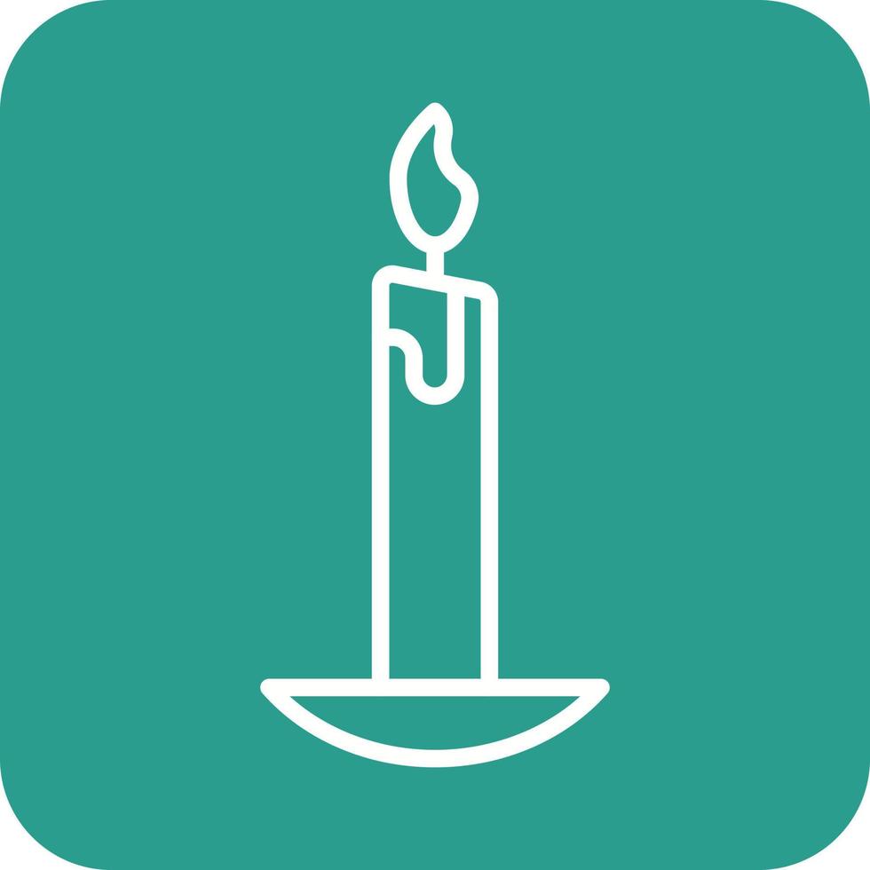 Candle Line Round Corner Background Icons vector