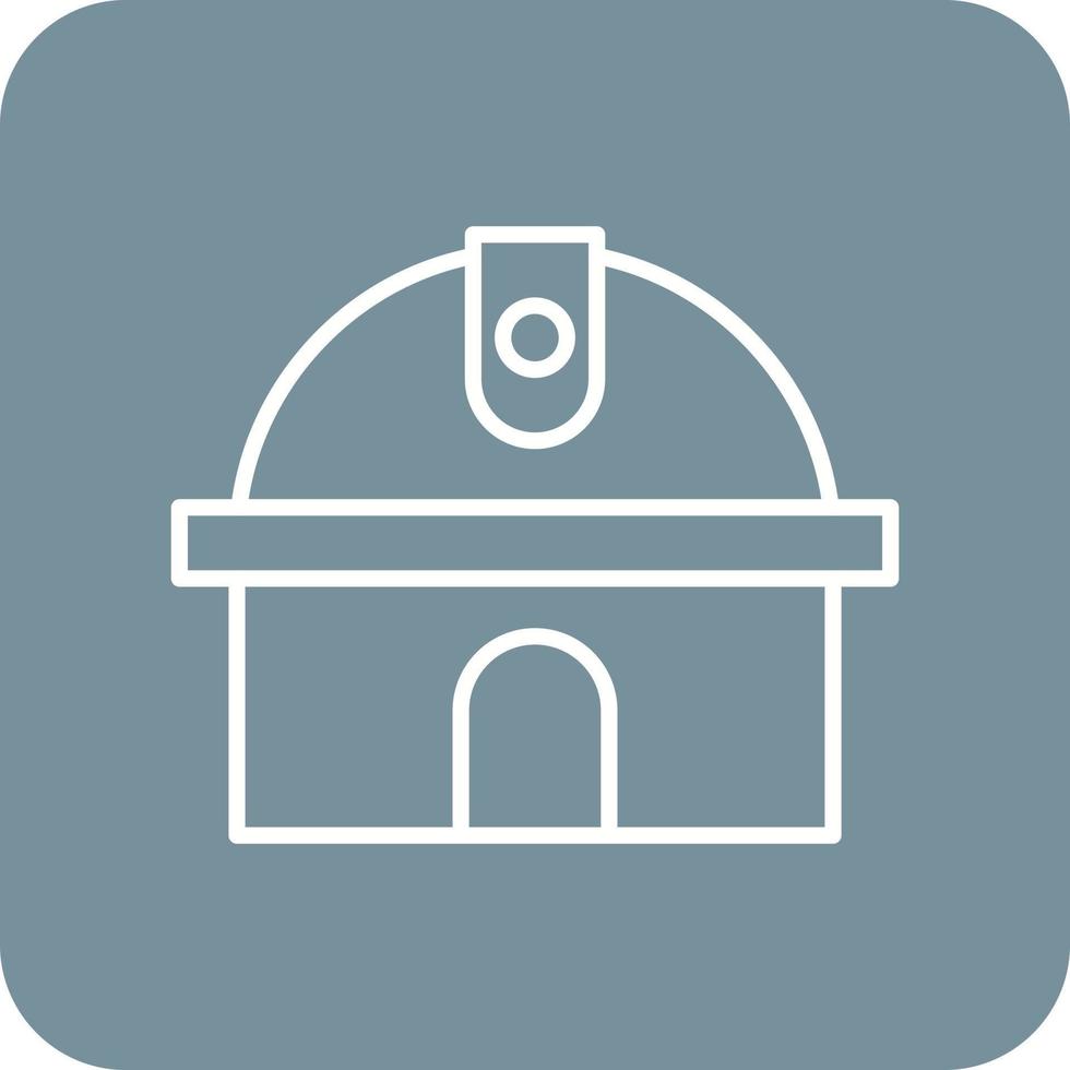 Observatory Line Round Corner Background Icons vector
