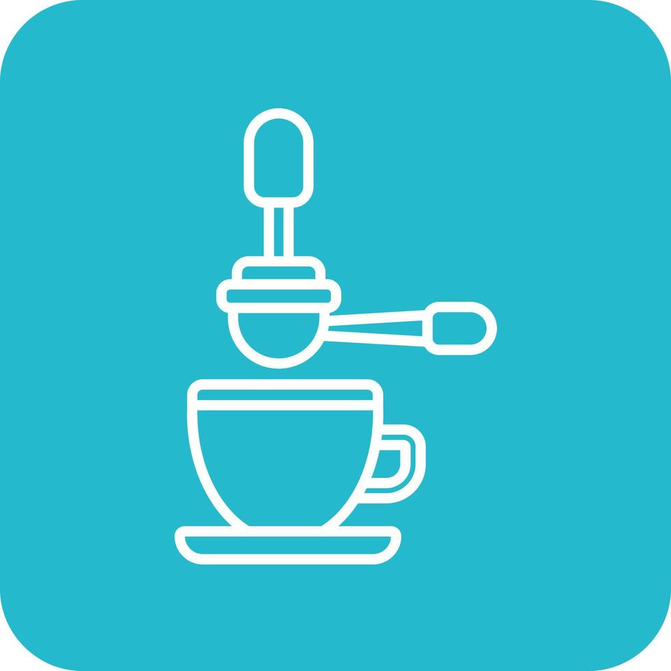 Coffee Filter Line Round Corner Background Icons vector