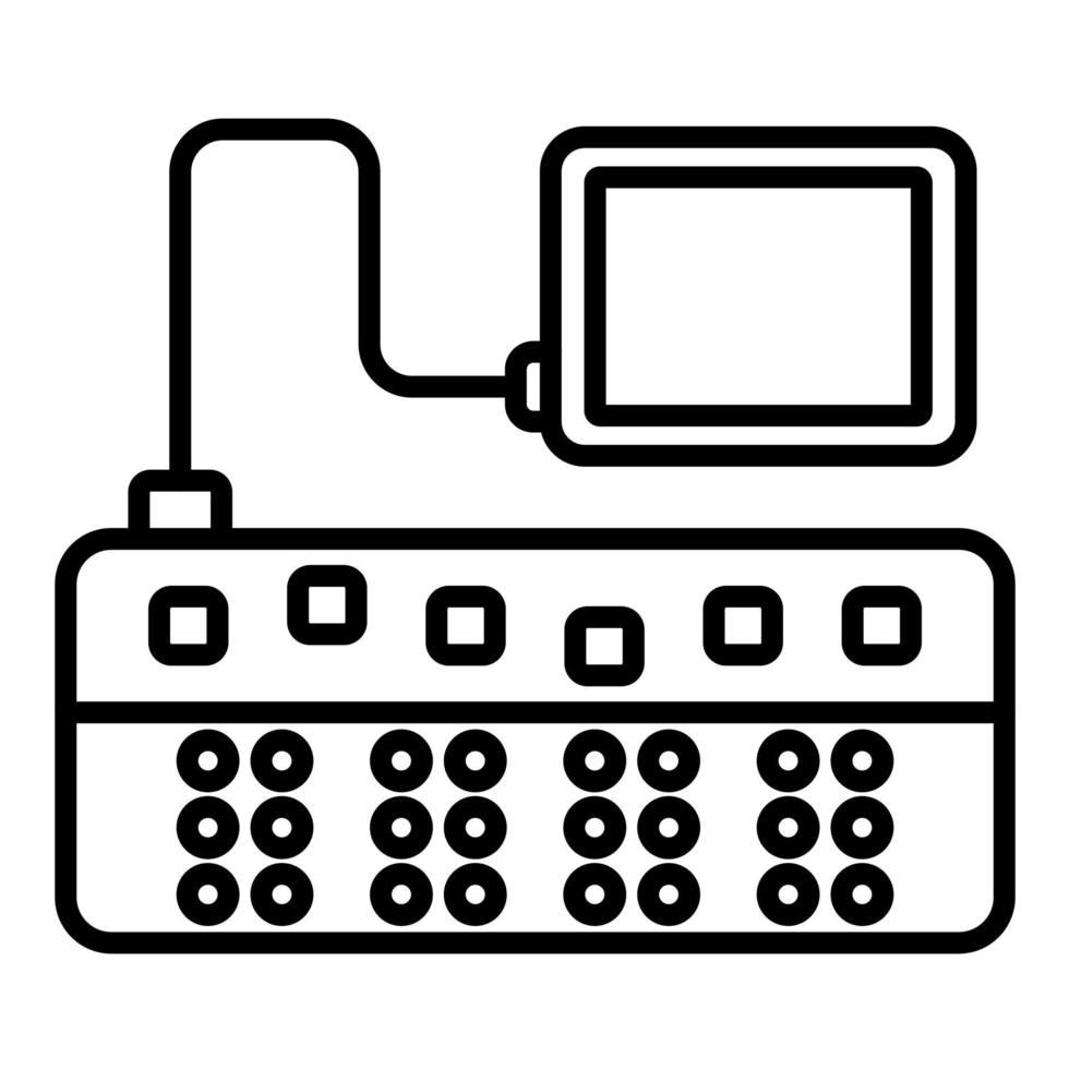 icono de línea de teclado braille vector