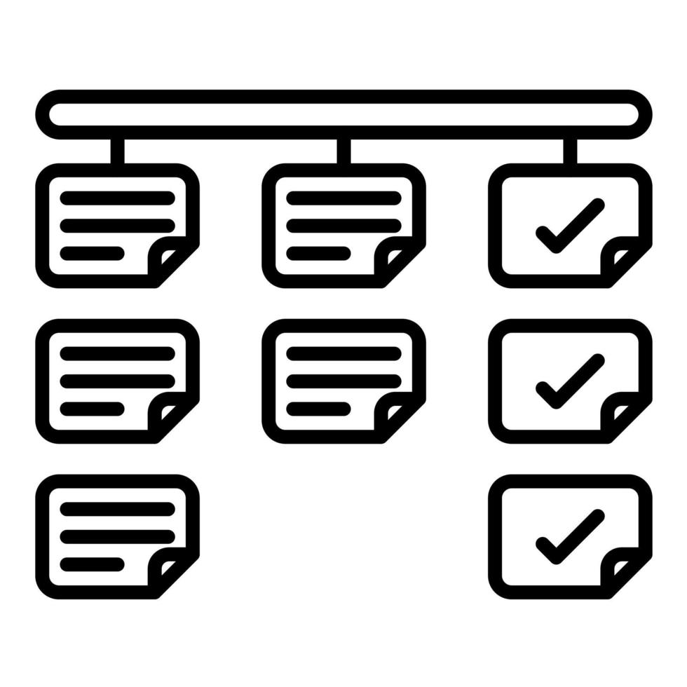 icono de línea kanban vector