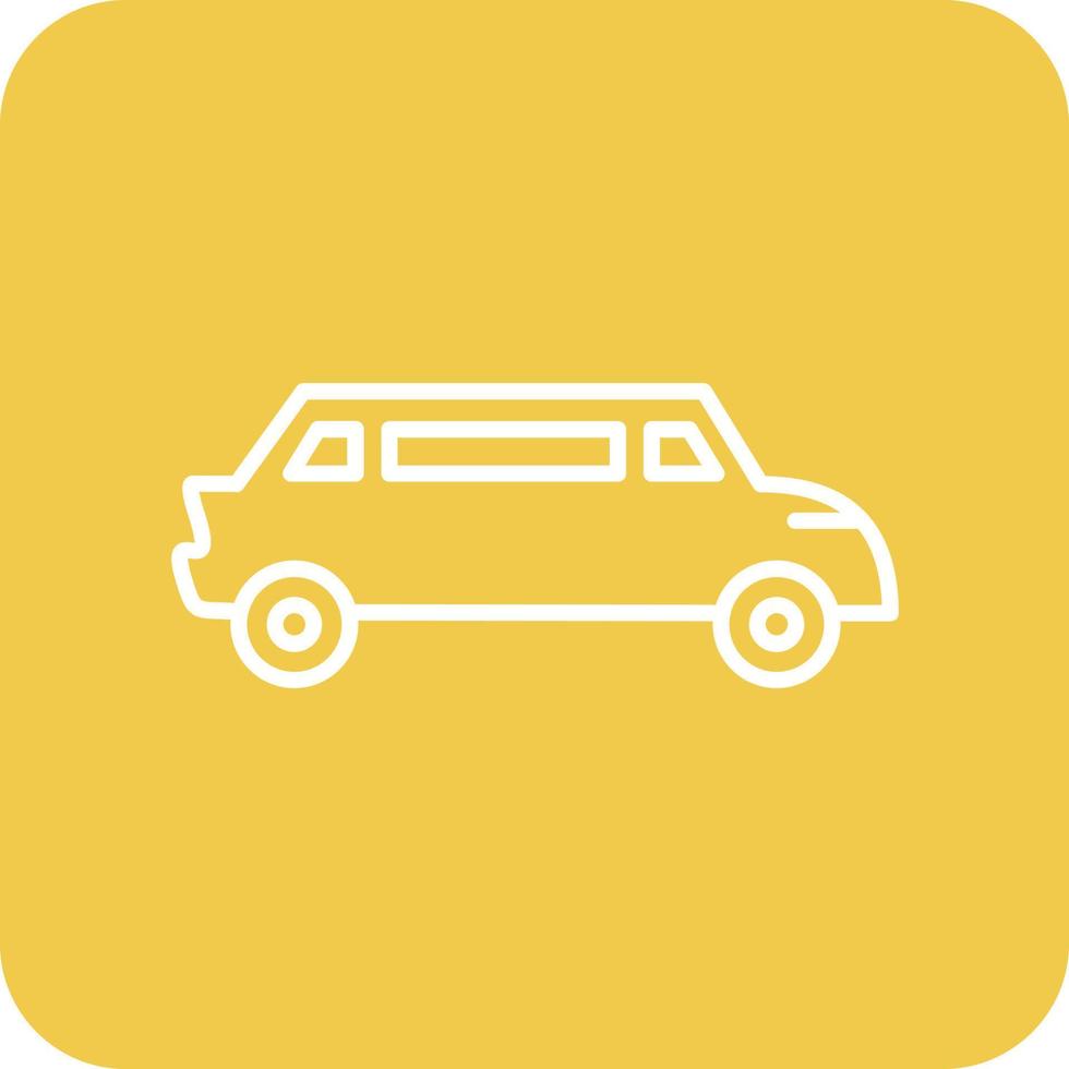 Limousine Line Round Corner Background Icons vector