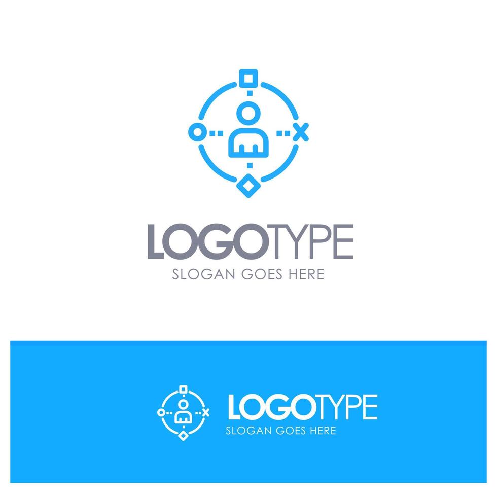 Ambient User Technology Experience Blue Outline Logo Place for Tagline vector