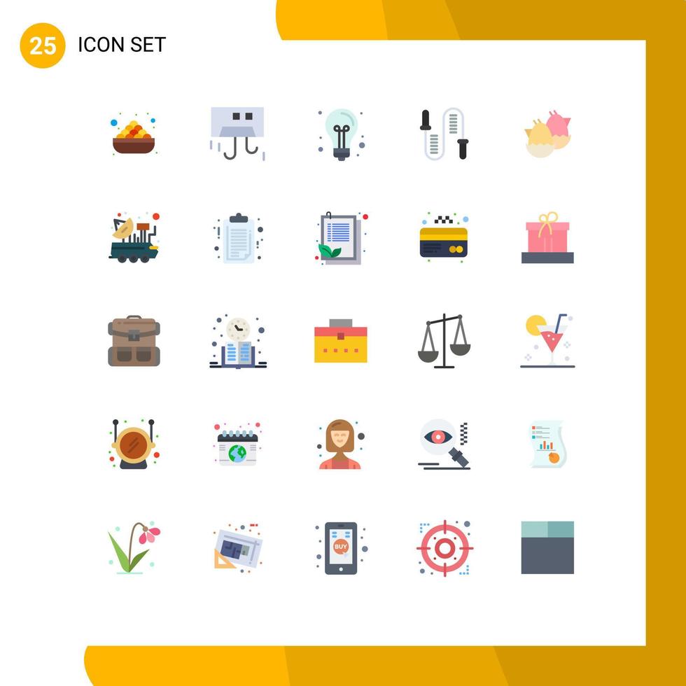 Group of 25 Flat Colors Signs and Symbols for fitness jumping devices light education Editable Vector Design Elements