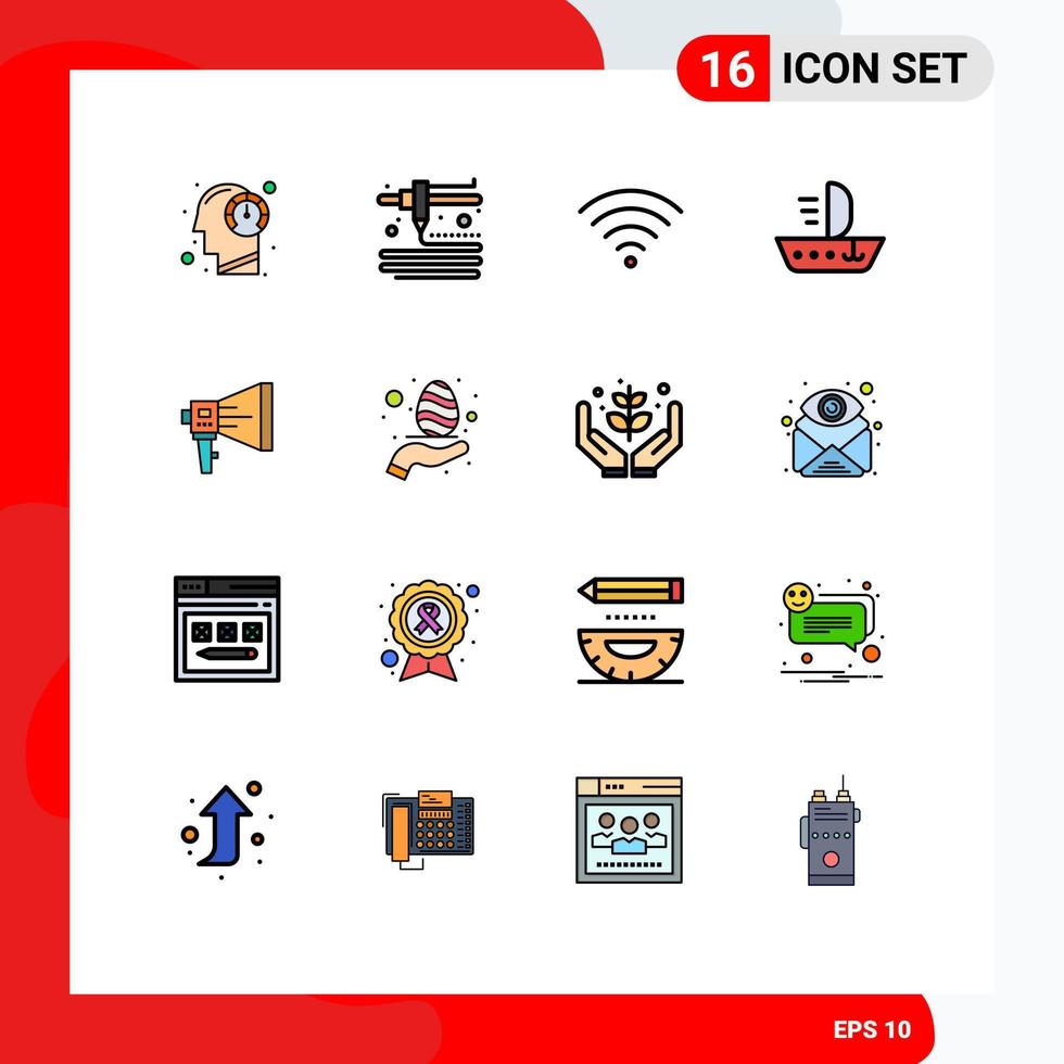 16 Creative Icons Modern Signs and Symbols of marketing digital signal announce skiff Editable Creative Vector Design Elements