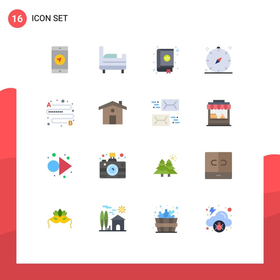 16 Creative Icons Modern Signs and Symbols of travel summer contacts navigation direction Editable Pack of Creative Vector Design Elements