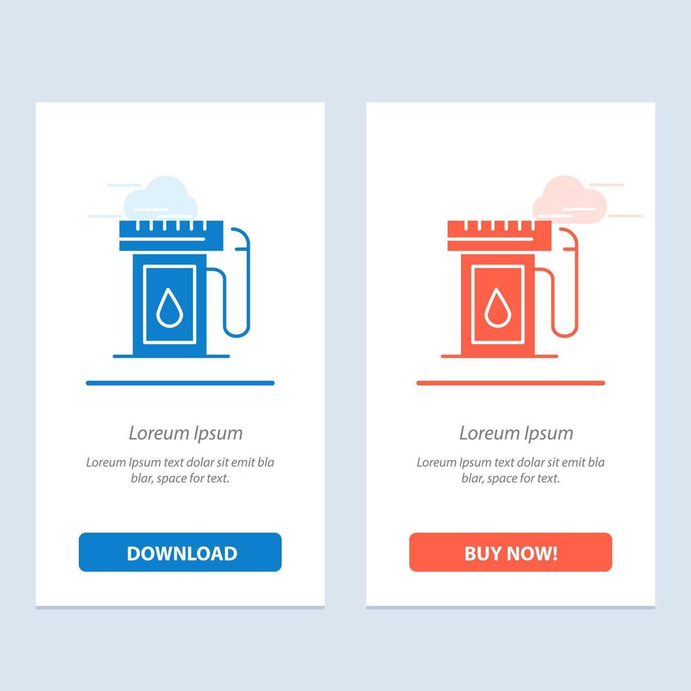 Gasoline Industry Oil Drop  Blue and Red Download and Buy Now web Widget Card Template vector