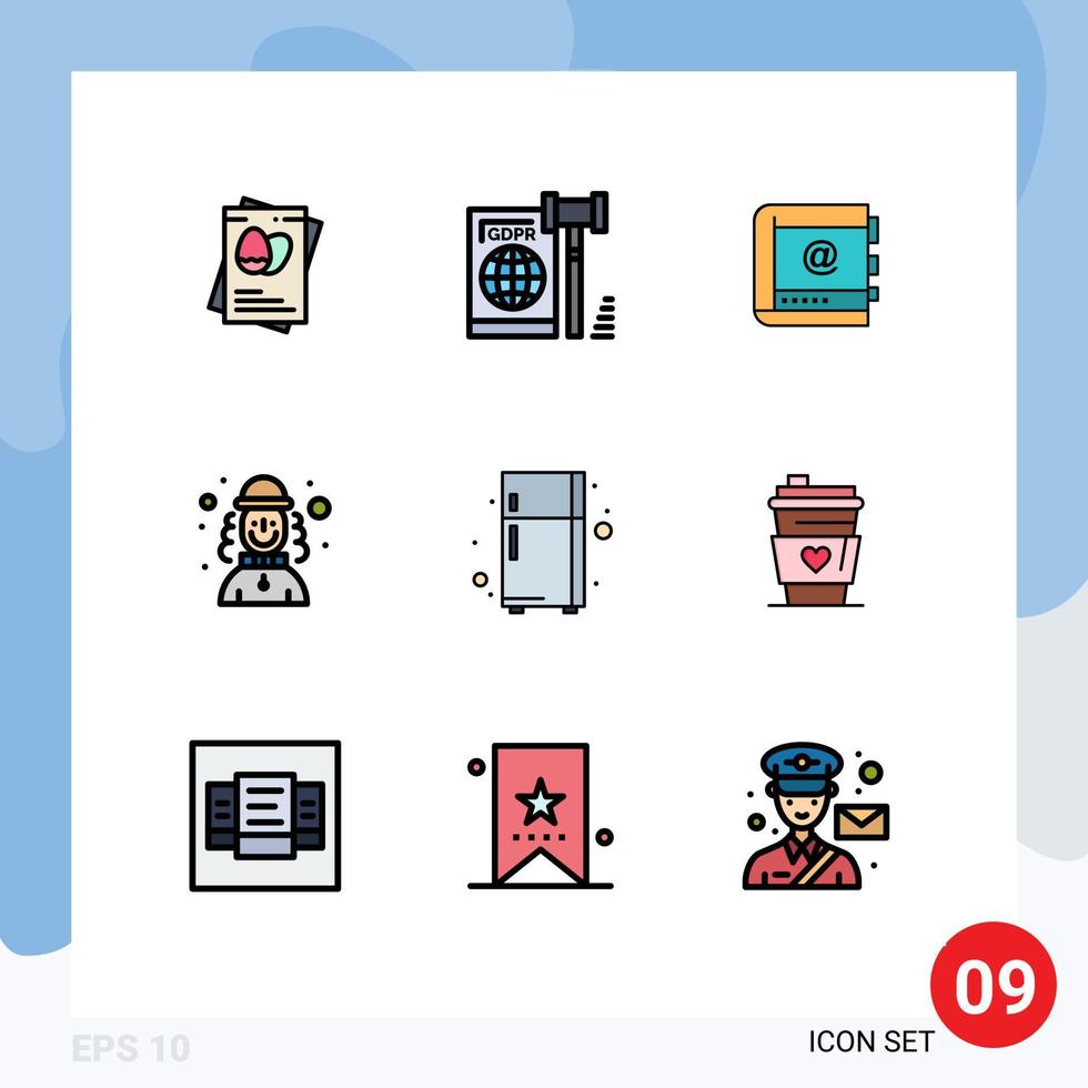 9 iconos creativos signos y símbolos modernos del teléfono bromista contactos telefónicos seguros elementos de diseño vectorial editables vector