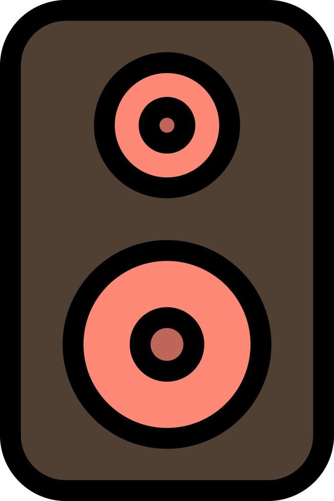 Speaker Woofer Laud  Flat Color Icon Vector icon banner Template