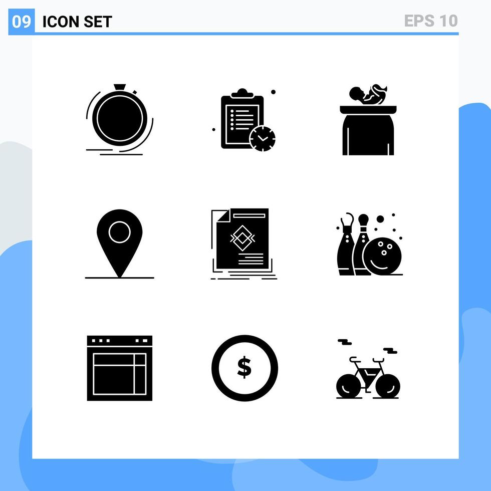 9 Creative Icons Modern Signs and Symbols of leaflet ad weight car kid Editable Vector Design Elements