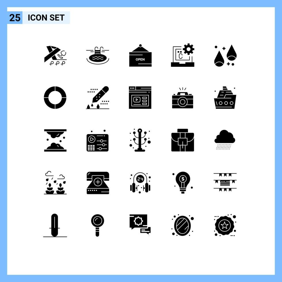 Modern Set of 25 Solid Glyphs and symbols such as autumn develop commerce coding c Editable Vector Design Elements