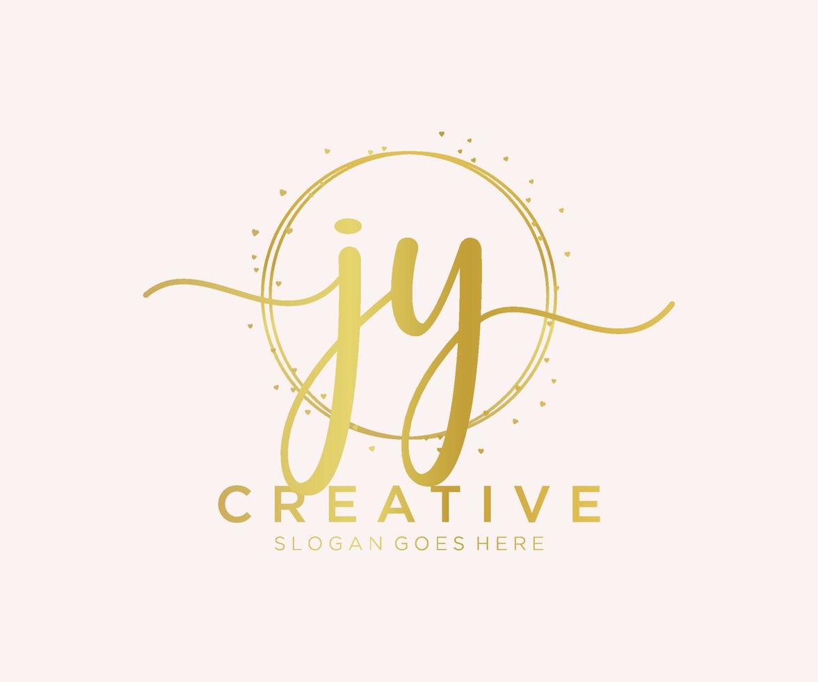 Initial JY feminine logo. Usable for Nature, Salon, Spa, Cosmetic and Beauty Logos. Flat Vector Logo Design Template Element.