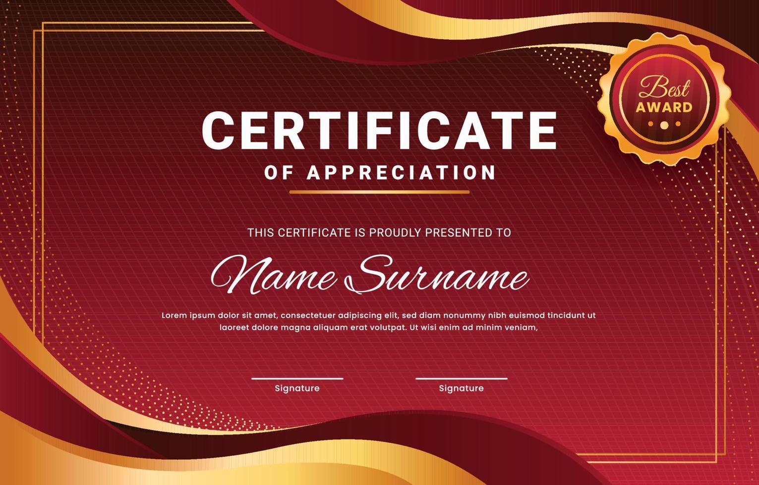 Red Professional Certificate vector