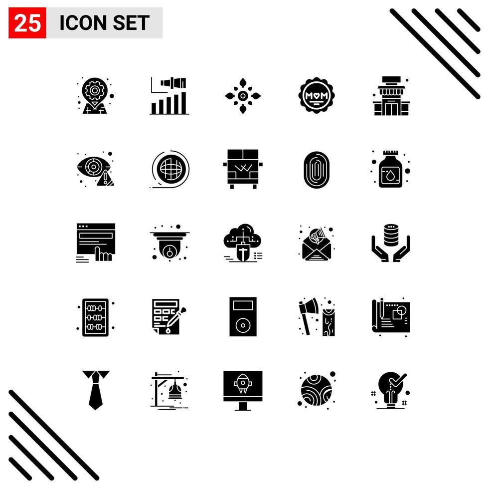 Modern Set of 25 Solid Glyphs Pictograph of love holi term hindu decoration Editable Vector Design Elements