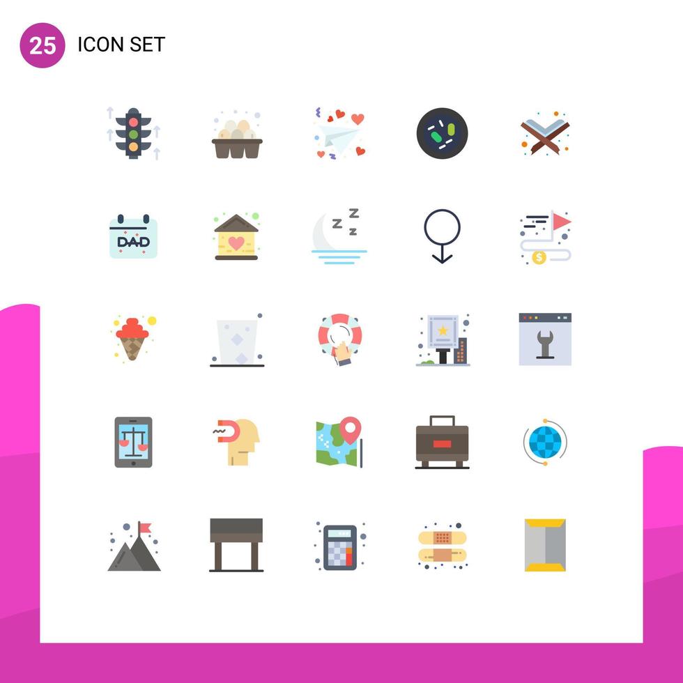 Mobile Interface Flat Color Set of 25 Pictograms of quran islam love microbe germ Editable Vector Design Elements