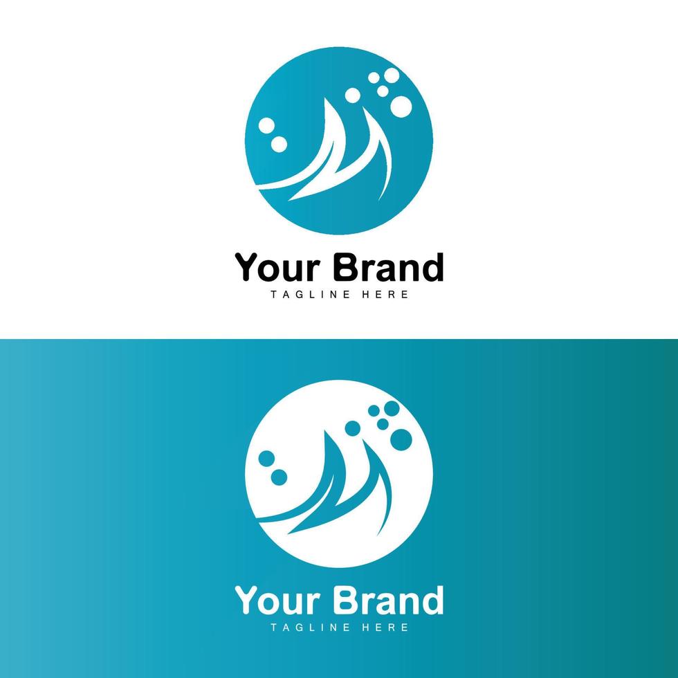 Ocean Wave Logo, Water Wave Design, Brand Design Vector