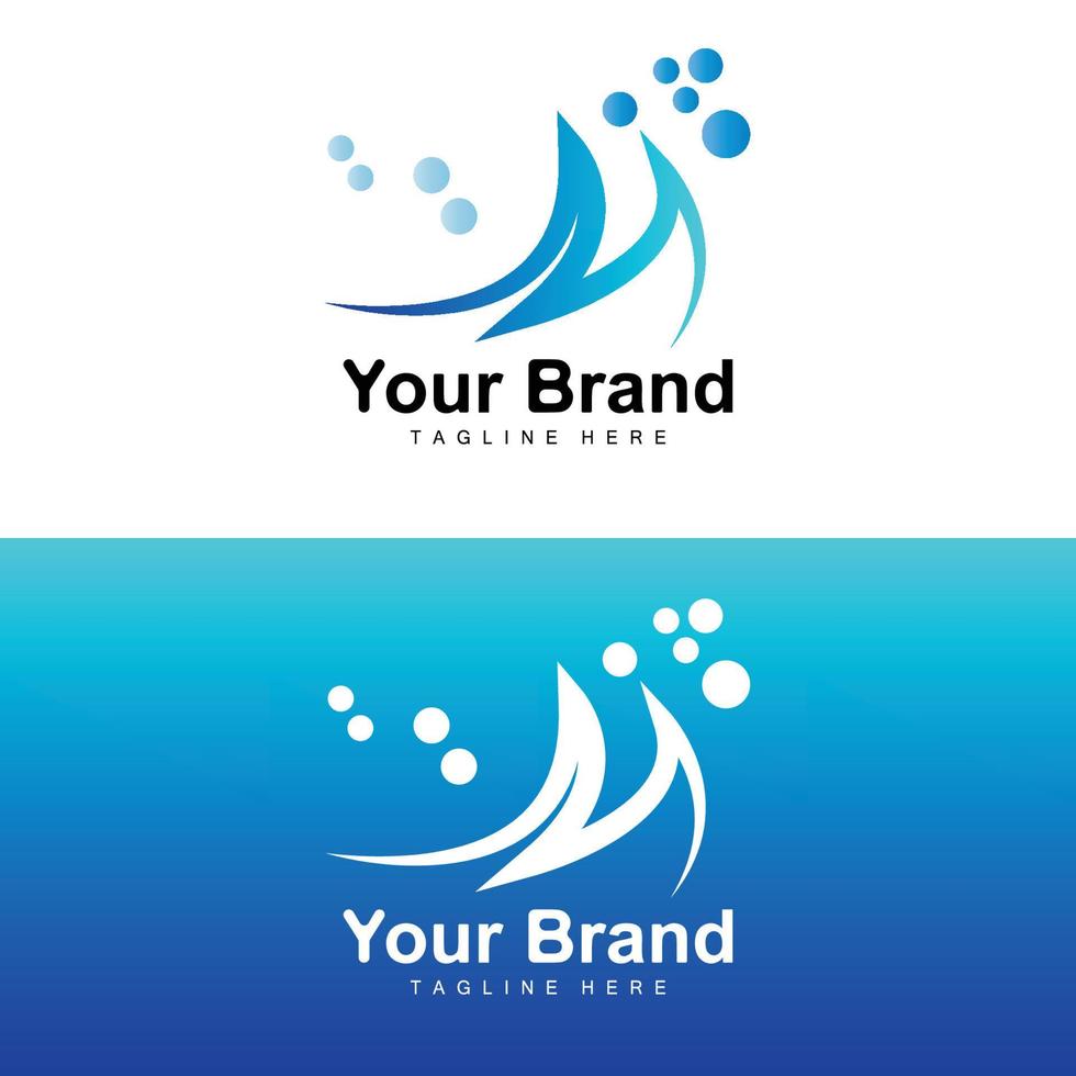 Ocean Wave Logo, Water Wave Design, Brand Design Vector