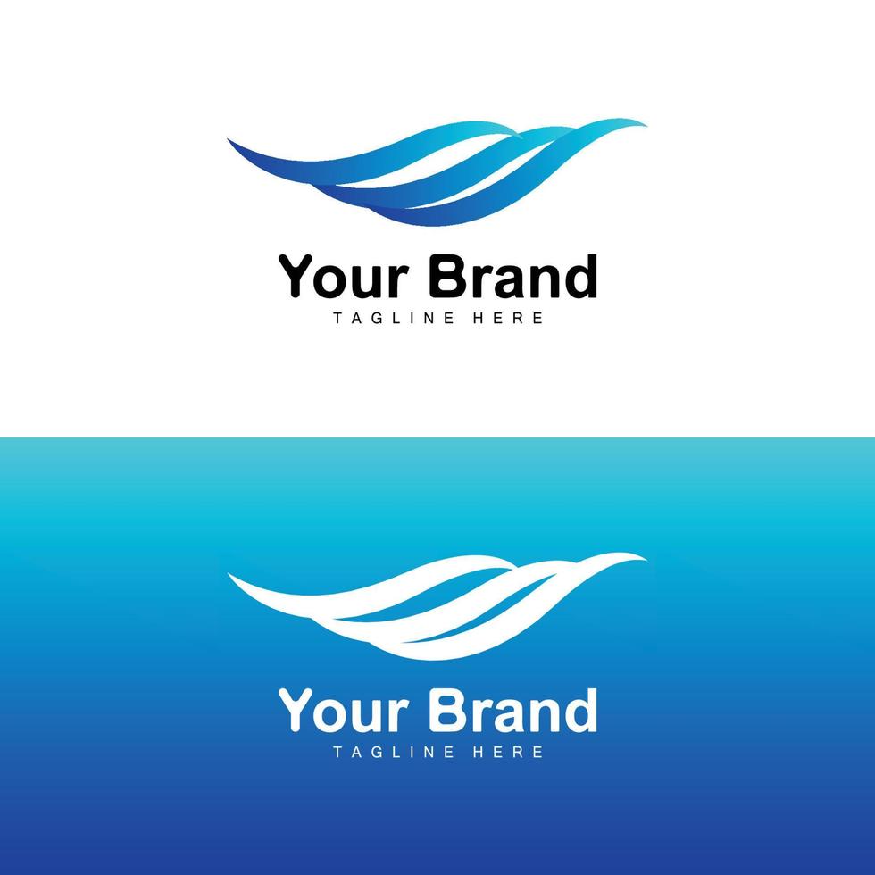 Ocean Wave Logo, Water Wave Design, Brand Design Vector