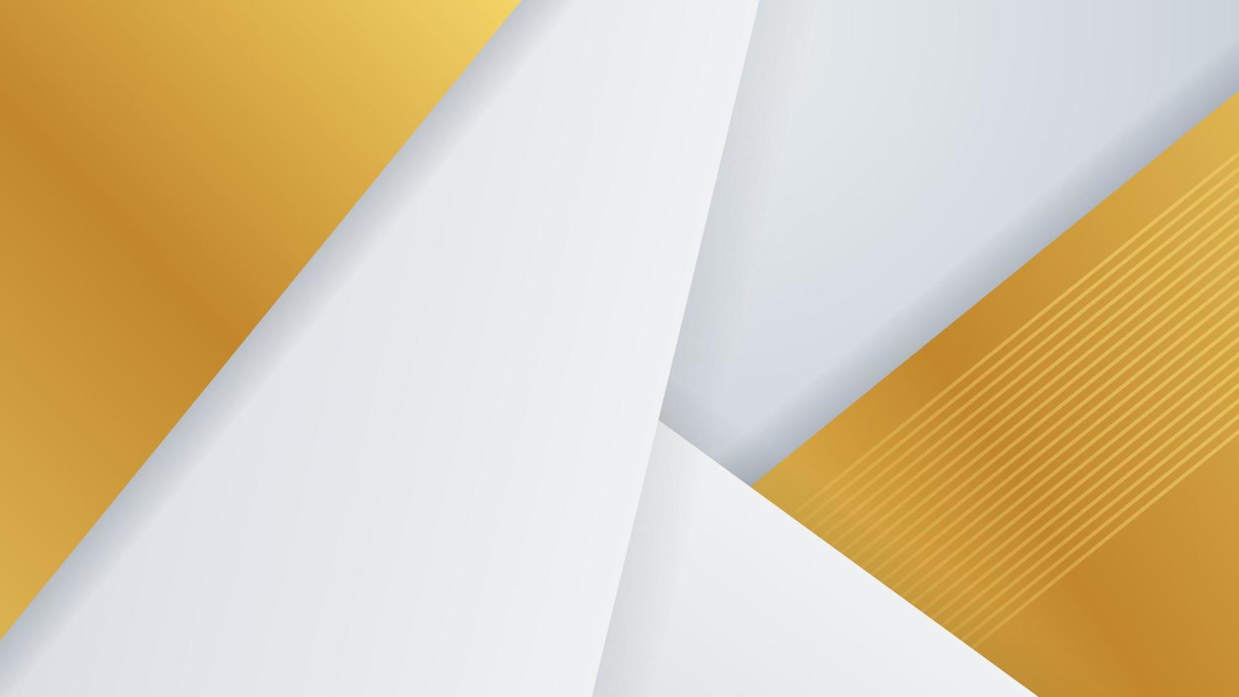 fondo blanco y dorado con elementos de decoración de formas geométricas abstractas de lujo para diseño de presentación, tarjeta de visita, diseño de boda vector