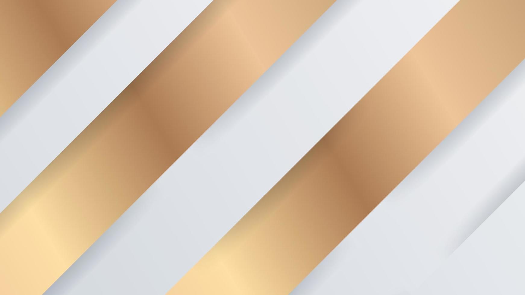 White and gold background with luxury abstract geometric shapes decoration elements for presentation design, business card, wedding design vector