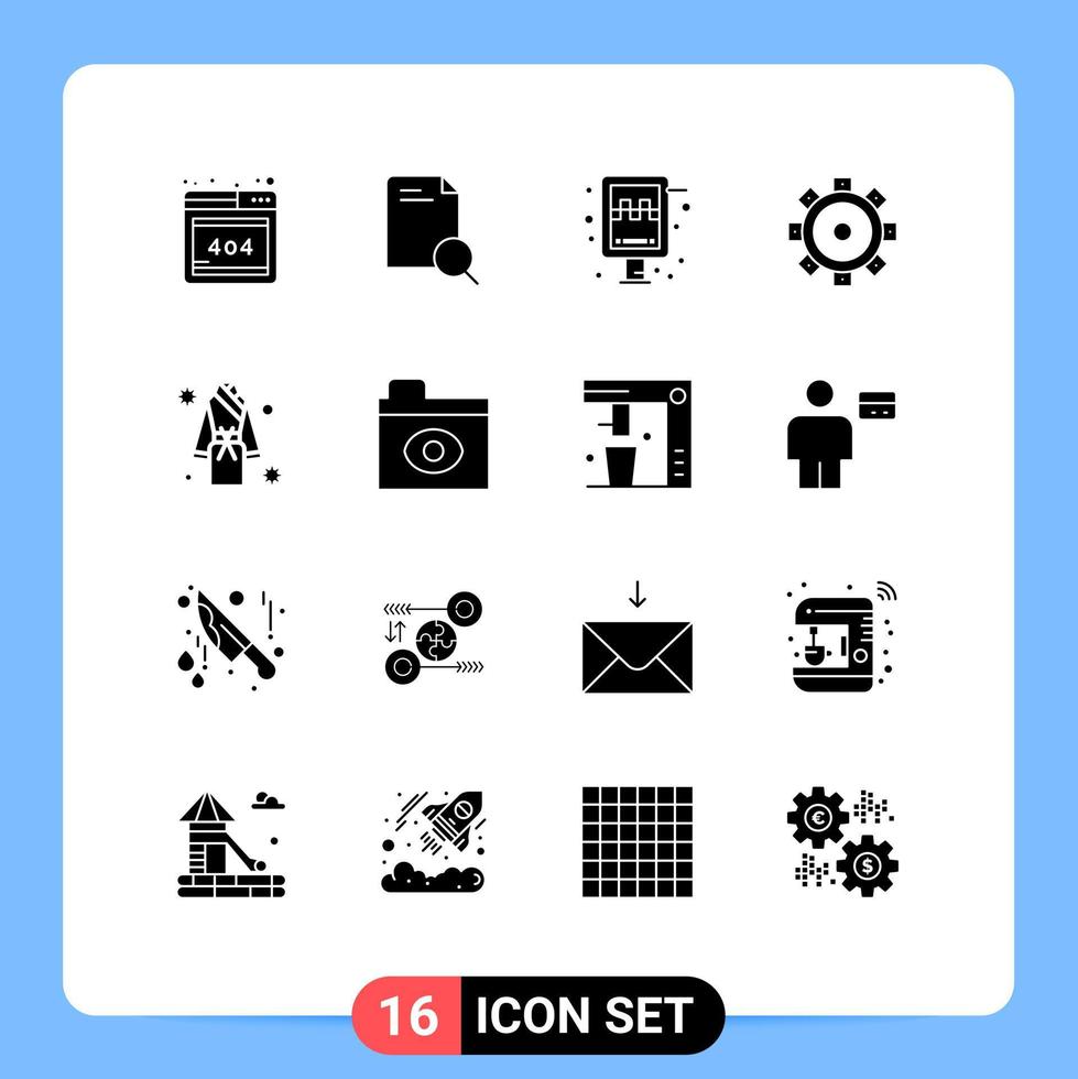 Solid Glyph Pack of 16 Universal Symbols of shower hotel sign bath building Editable Vector Design Elements