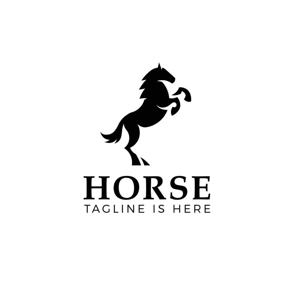 plantilla de logotipo de caballo encabritado aislada sobre fondo blanco vector