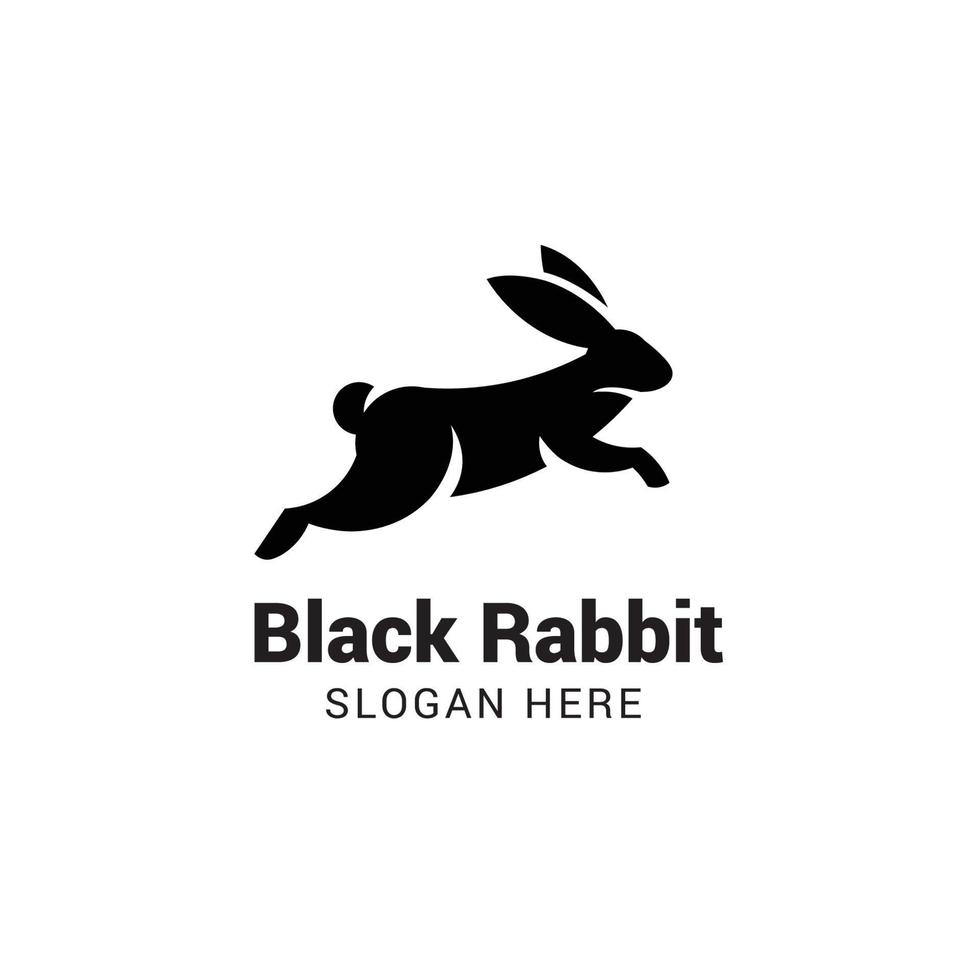 Rabbit jumping logo template isolated on white background 14771747 ...