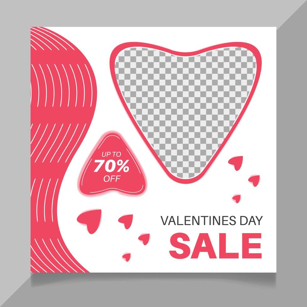 Valentine's day social media post template vector