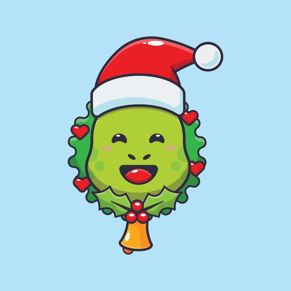 Cute turtle in christmas day. Cute christmas cartoon illustration. vector