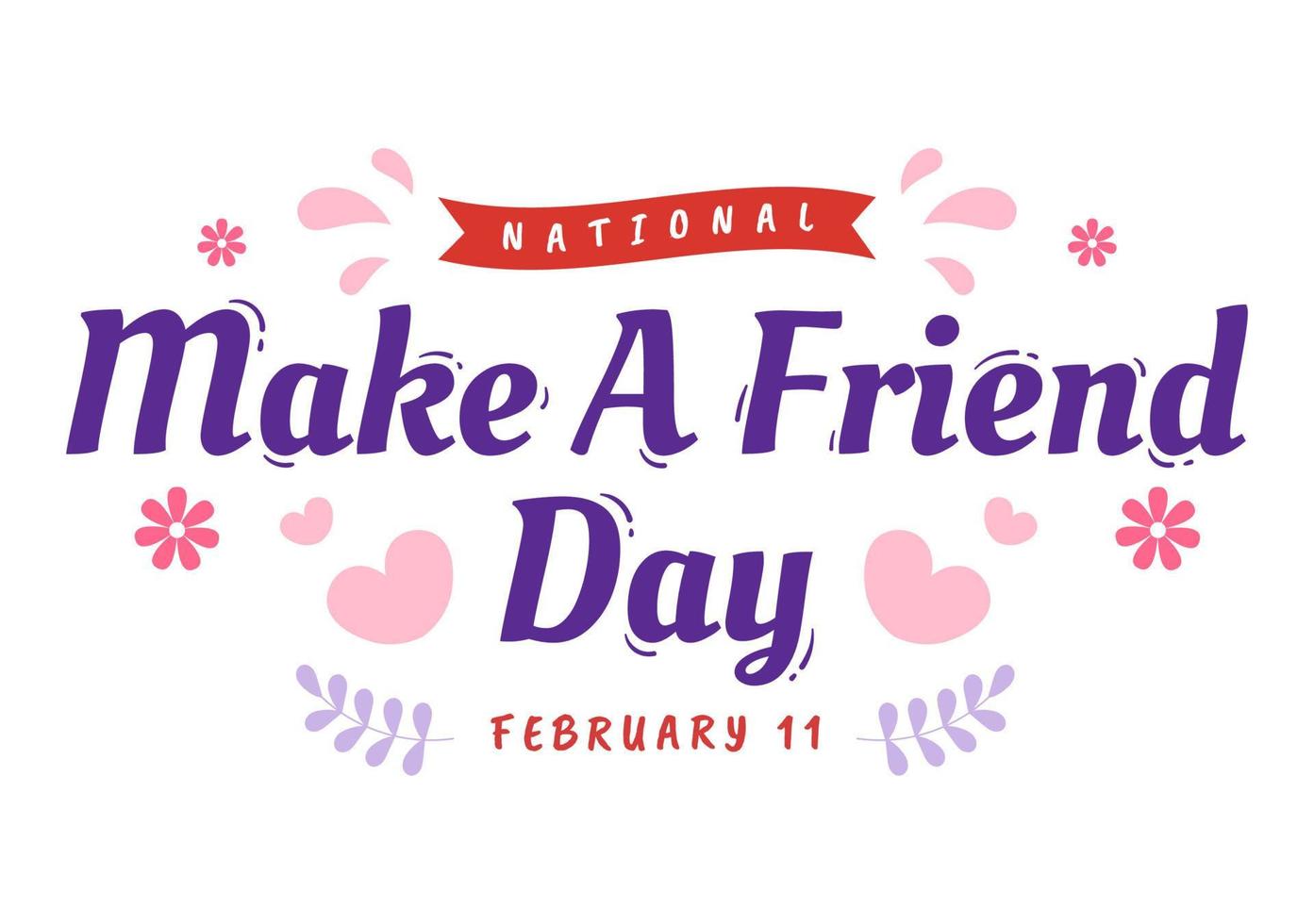 National Make a Friend Day to Meet Someone and a New Friendship in Flat Cartoon Hand Drawn Templates Illustration vector