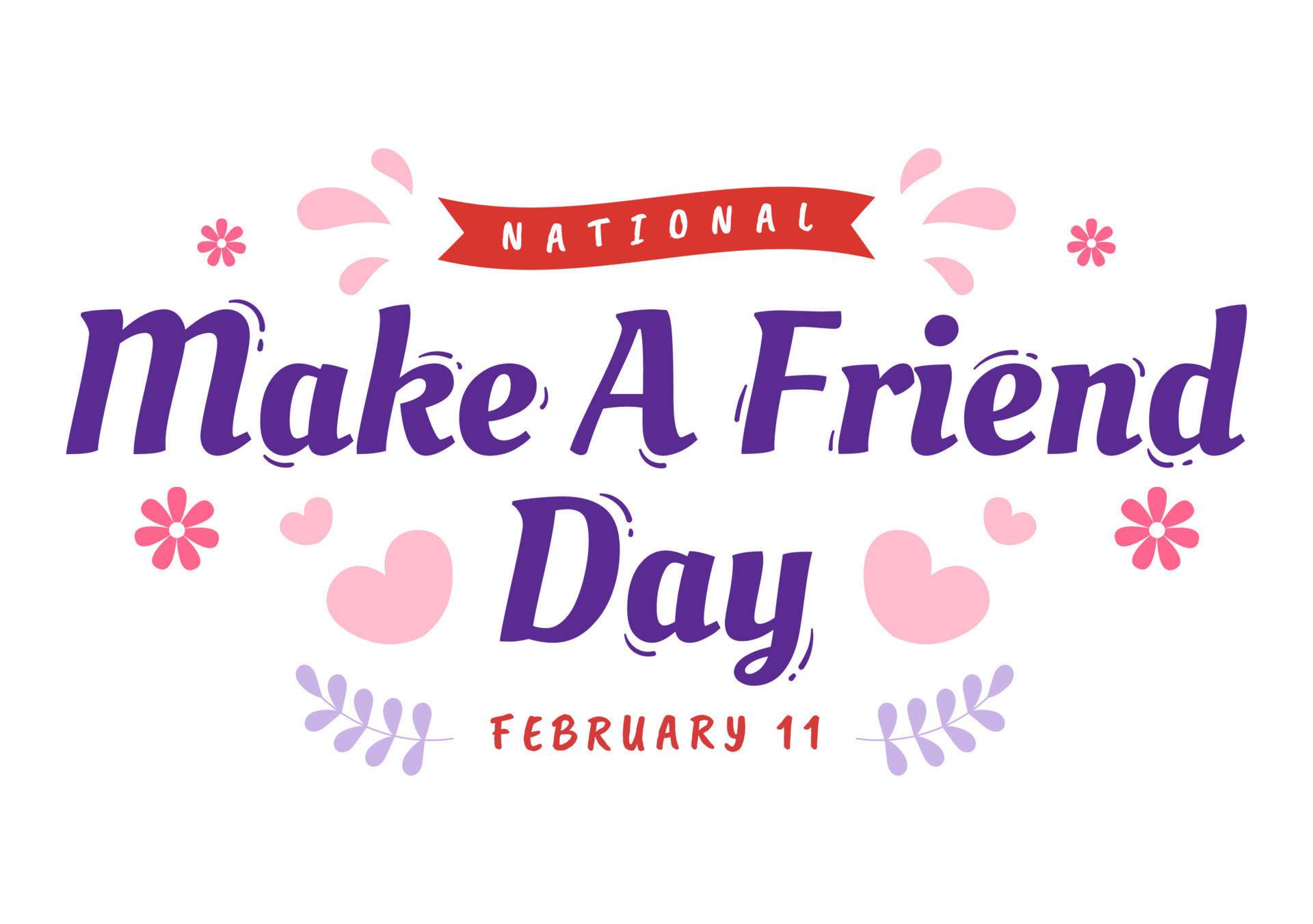 National Make a Friend Day to Meet Someone and a New Friendship in Flat Cartoon Hand Drawn
