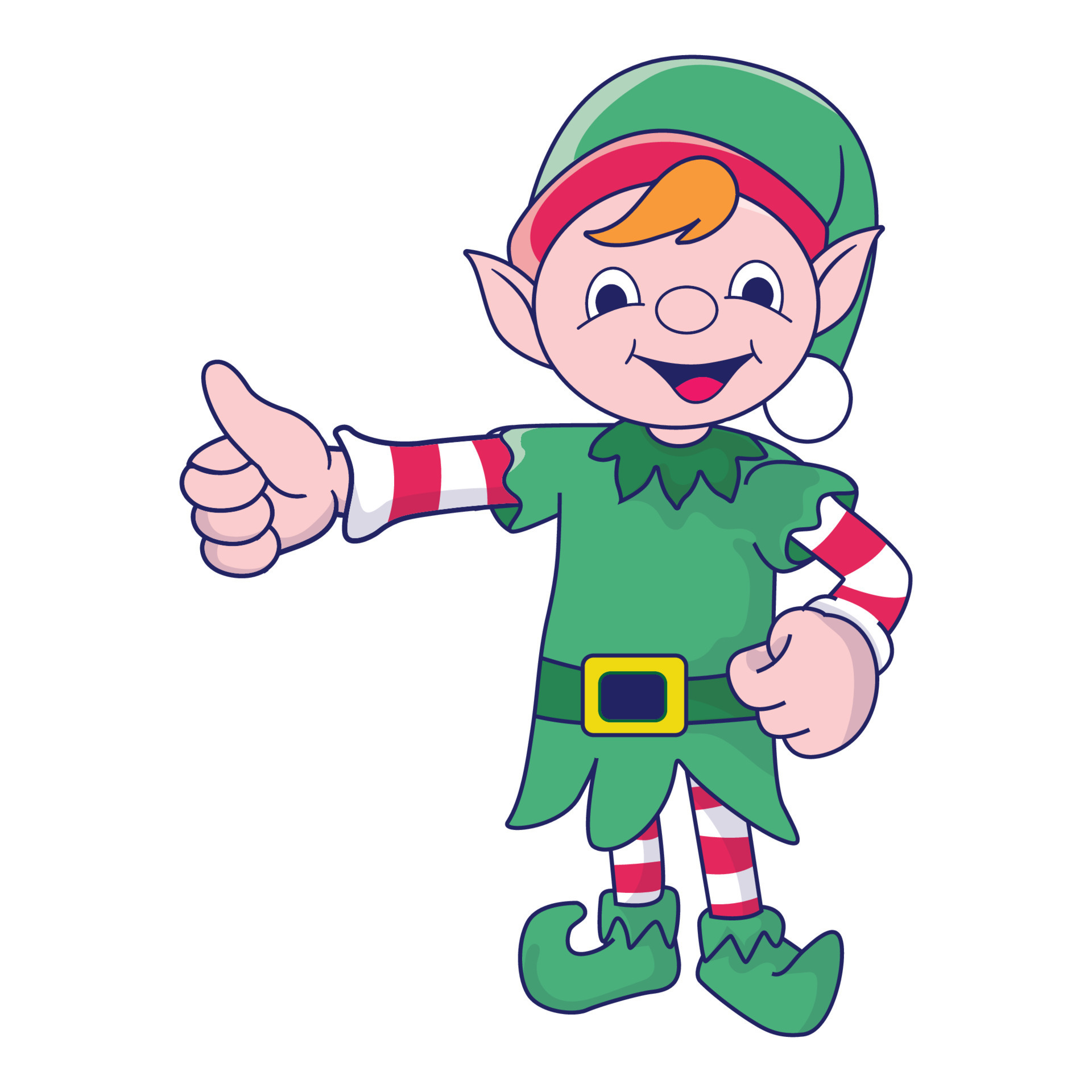Funny Christmas elf character, cute santas helper elves. 14772050
