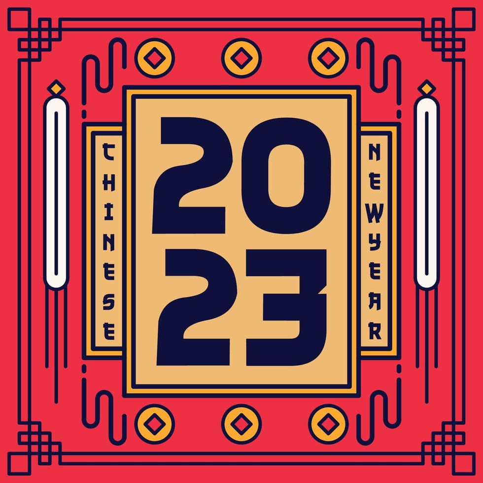 flat chinese new year background vector