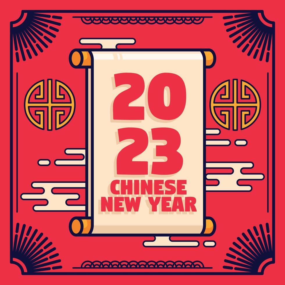 flat chinese new year background vector