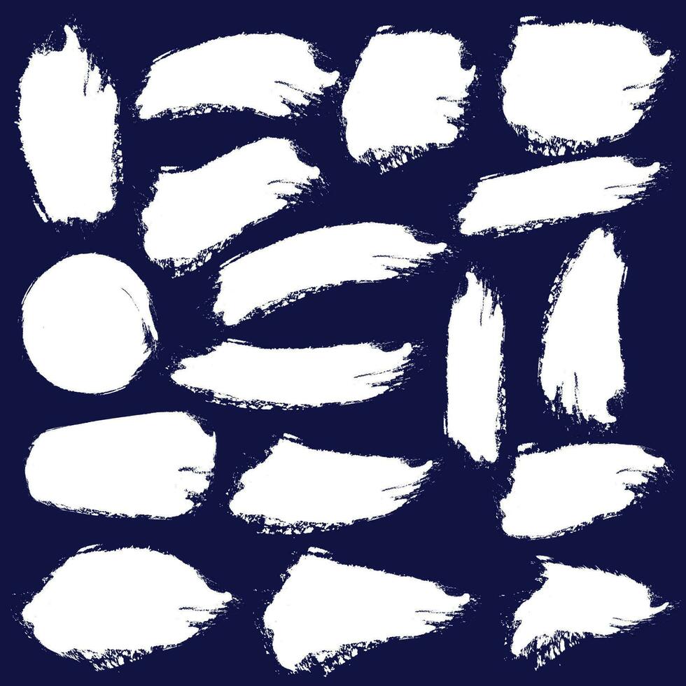 Abstract white color brush stroke vector design bundle