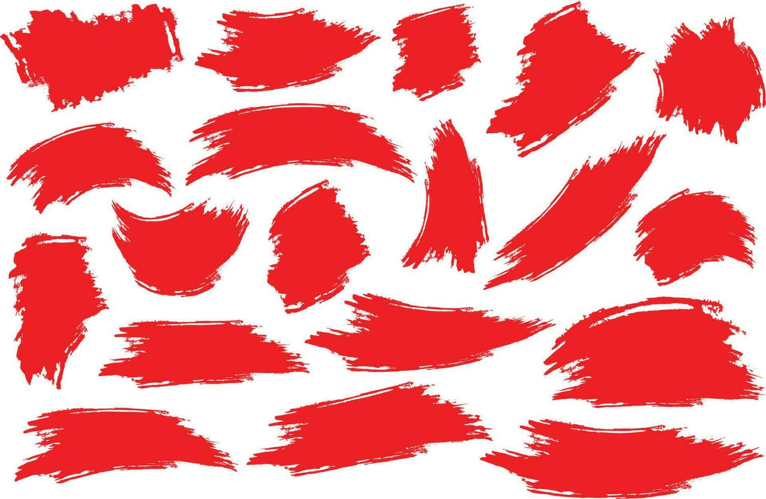 Modern red color brush stroke background big set vector