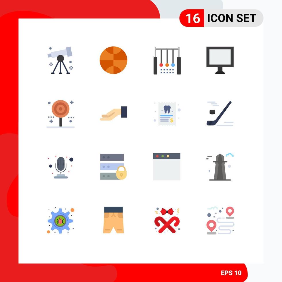 paquete de iconos de vector de stock de 16 signos y símbolos de línea para pantalla de gimnasia de dulces de vacaciones paquete editable de computadora de elementos creativos de diseño de vectores