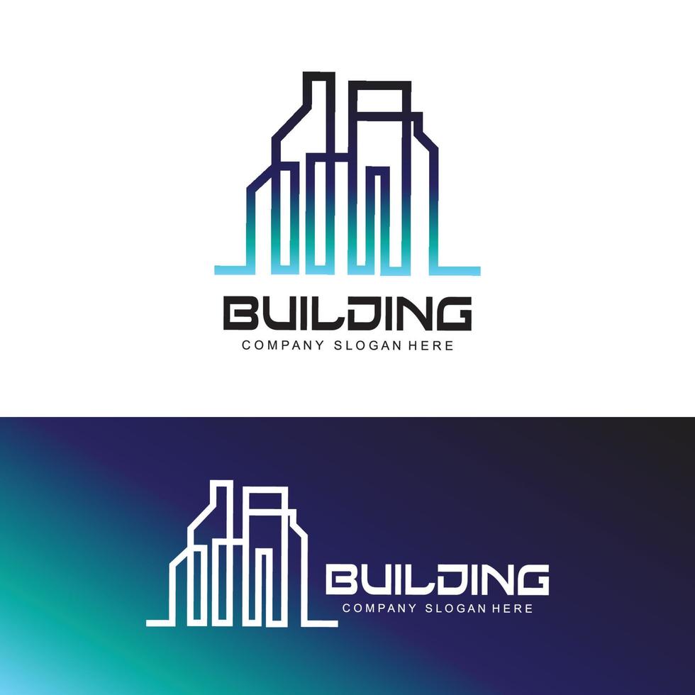 logotipo de diseño de viviendas, logotipo de construcción, propiedad e icono de la empresa constructora vector