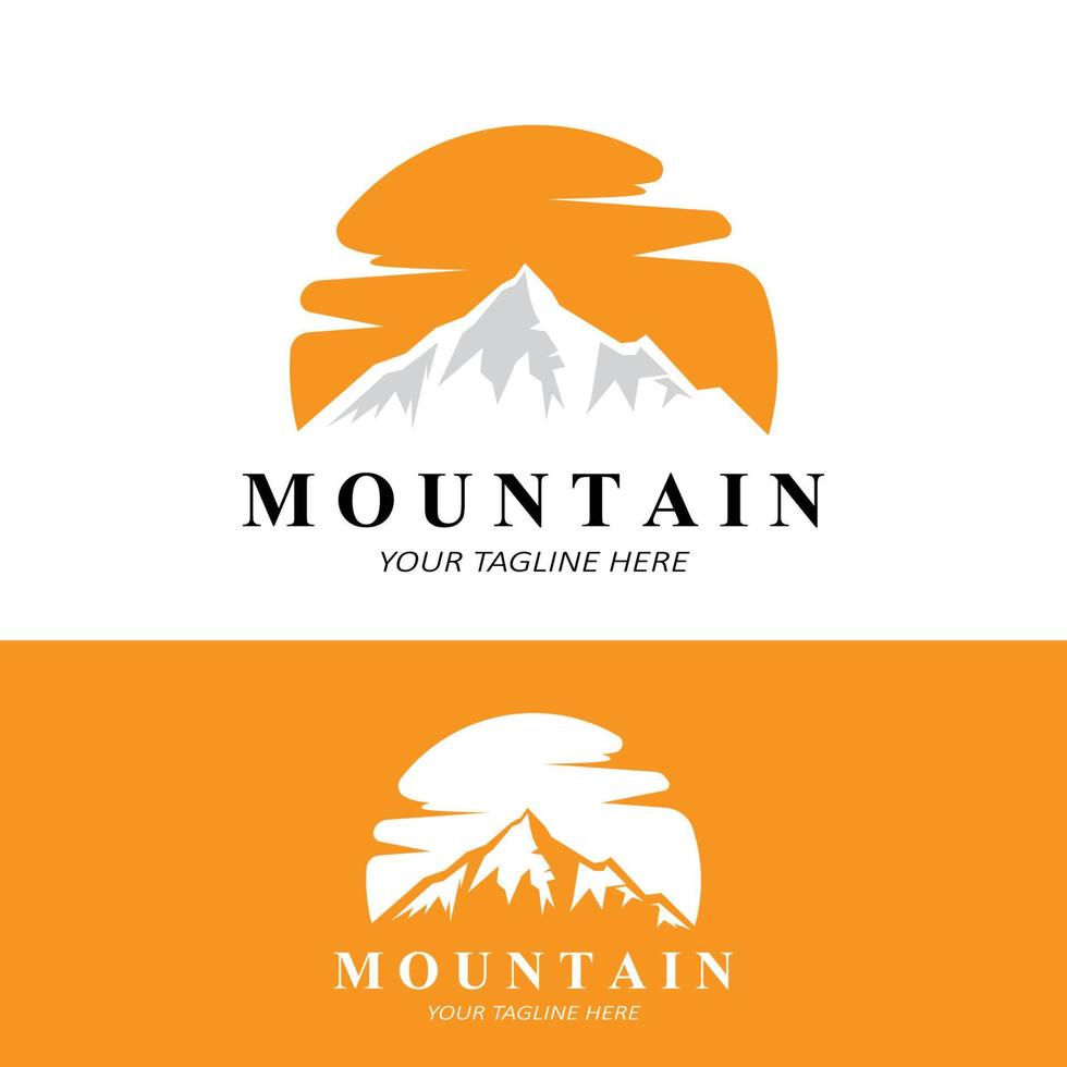 diseño del logotipo de la montaña, lugar vectorial para los amantes de la naturaleza vector