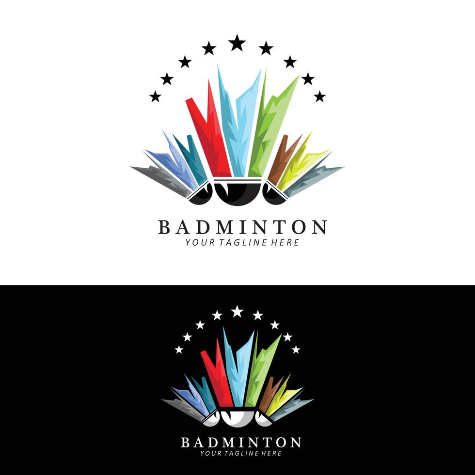 diseño de logotipo de bádminton, icono de vector para competiciones de atletismo