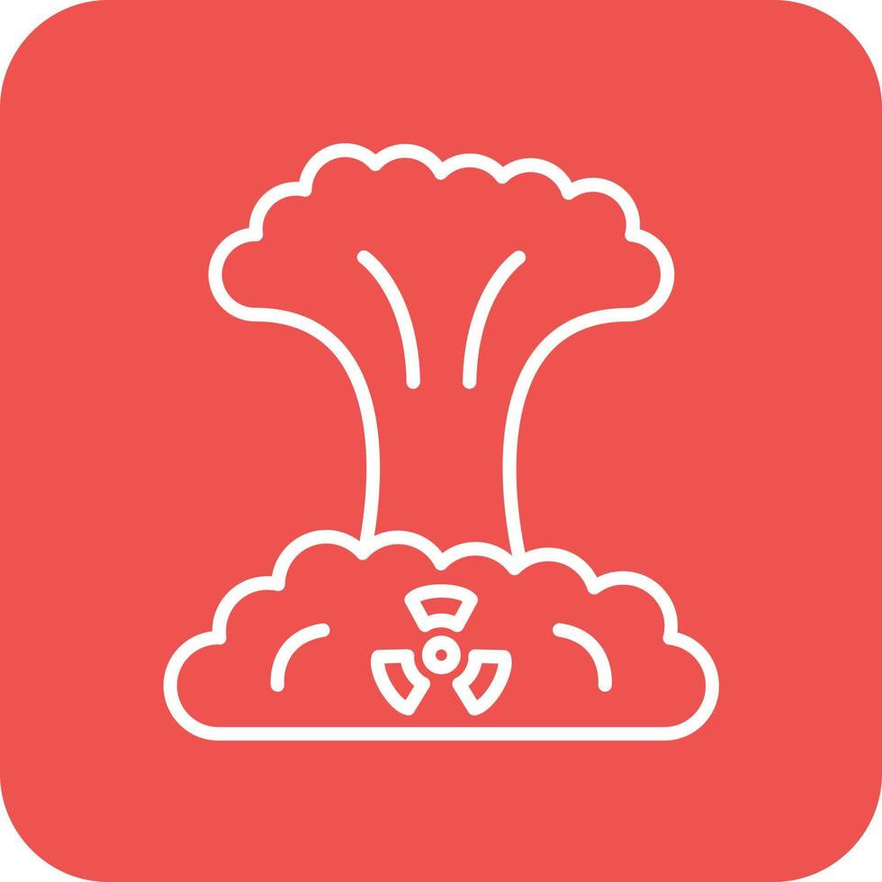 Nuclear Blast Line Round Corner Background Icons vector