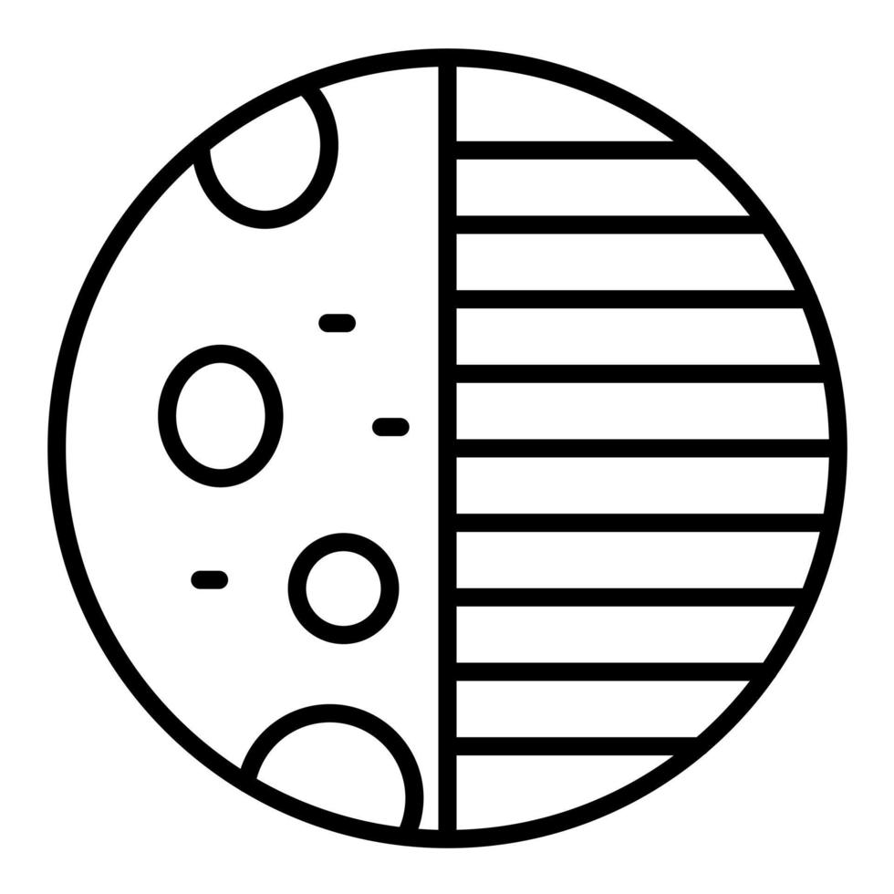 icono de línea de fase lunar vector