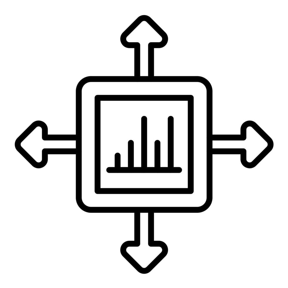 icono de línea de marketing de rendimiento vector