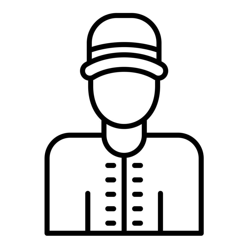 Delivery Man Line Icon vector