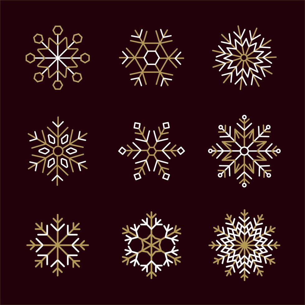 Snowflakes christmas design set vector illustration